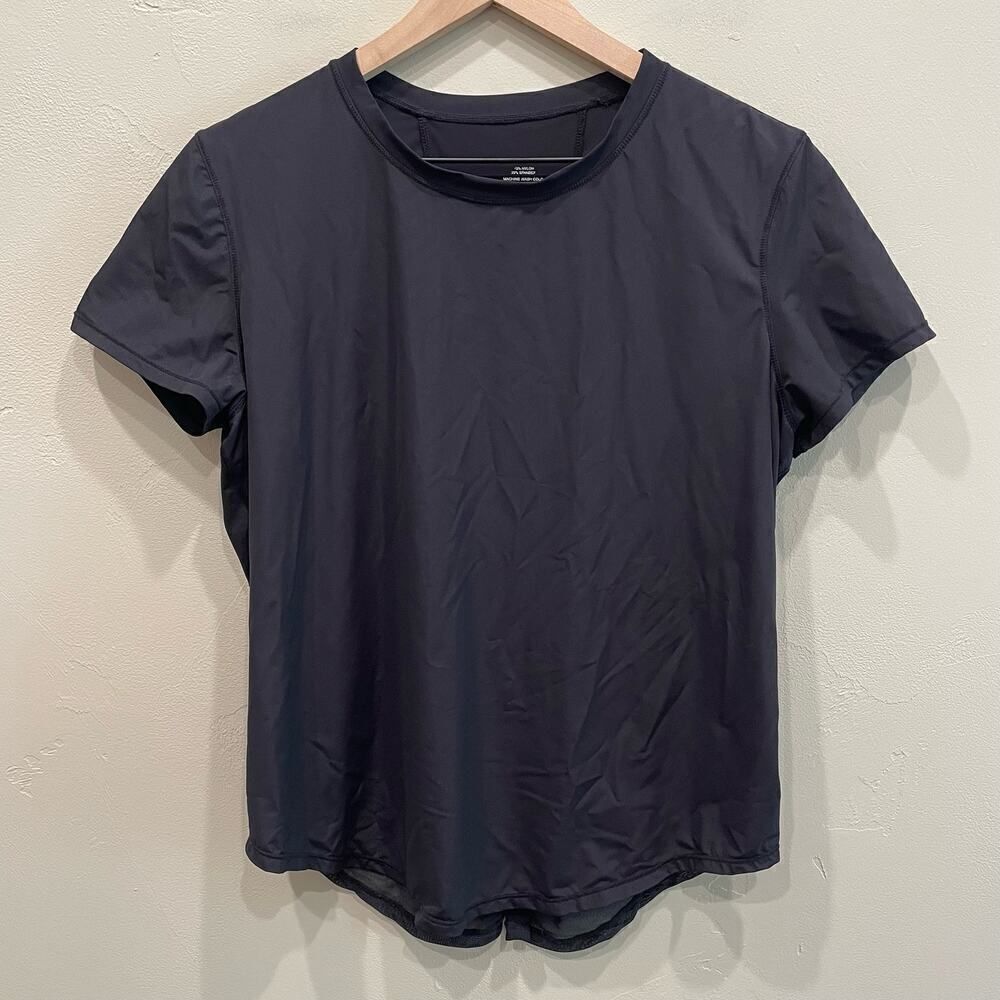 Zyia Active Black Split Panel Back Top - Size: XL